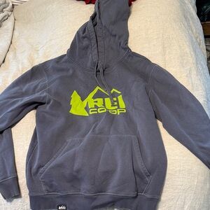 REI Gray Hoodie with Green Logo